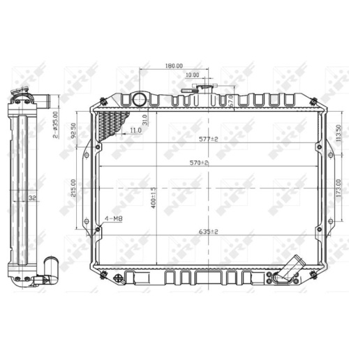 Kühler Motorkühlung Nrf 503486 für Mitsubishi