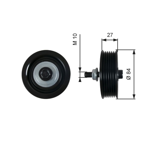 Umlenk /führungsrolle Keilrippenriemen Gates T36602 Drivealign® für Toyota Oben