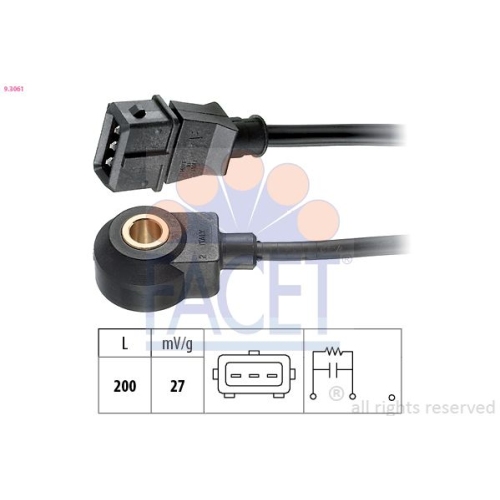 Klopfsensor Facet 9.3061 Made In Italy - Oe Equivalent für Fiat Lancia