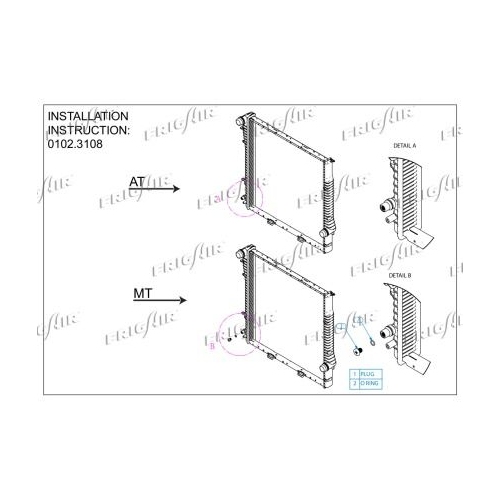 Kühler Motorkühlung Frigair 0102.3108 für Bmw