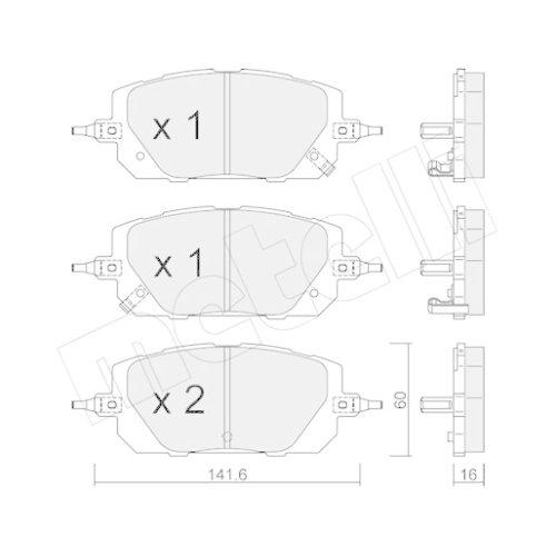 Bremsbelagsatz Scheibenbremse Metelli 22-1295-0 für Mazda Vorderachse