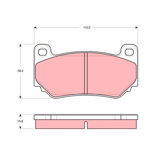 Bremsbelagsatz Scheibenbremse Trw GDB1568 für MG Vorderachse