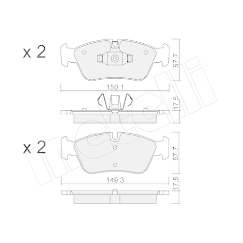 Bremsbelagsatz Scheibenbremse Metelli 22-0640-0 für Bmw Vorderachse