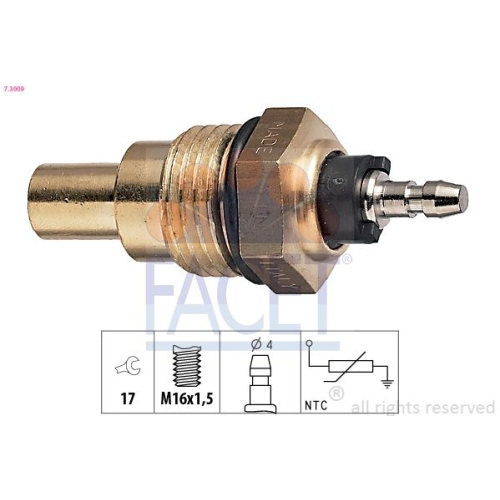 Sensor Kühlmitteltemperatur Facet 7.3009 Made In Italy - Oe Equivalent für Fiat