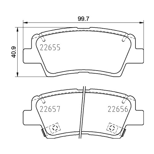 Bremsbelagsatz Scheibenbremse Hella Pagid 8DB 355 031-681 für Hyundai Kia