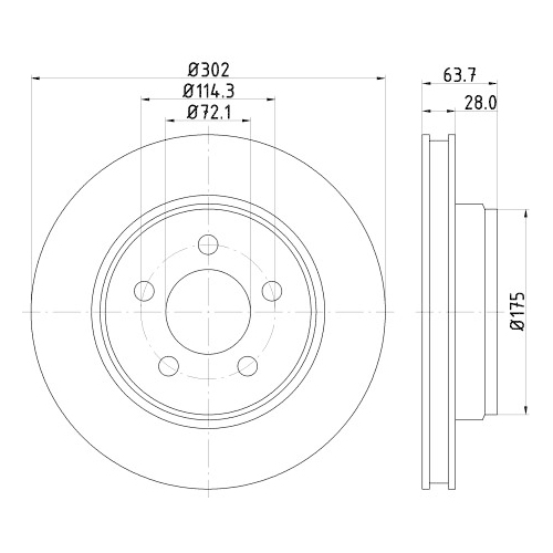 Hella Pagid 2X Bremsscheibe Vorderachse Pro für Dodge Jeep