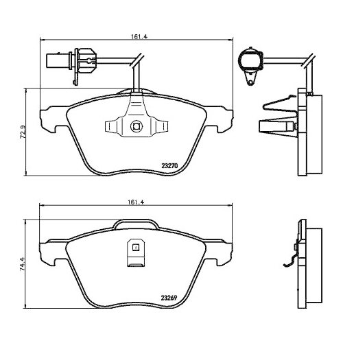 Bremsbelagsatz Scheibenbremse Hella Pagid 8DB 355 008-921 für Audi Ford Seat VW