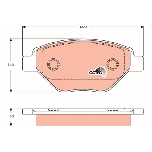 Bremsbelagsatz Scheibenbremse Trw GDB1571 Cotec für Renault Vorderachse