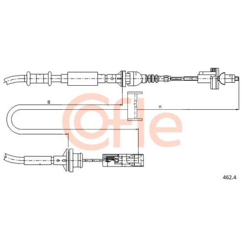 Seilzug Kupplungsbetätigung Cofle 462.4 für Fiat