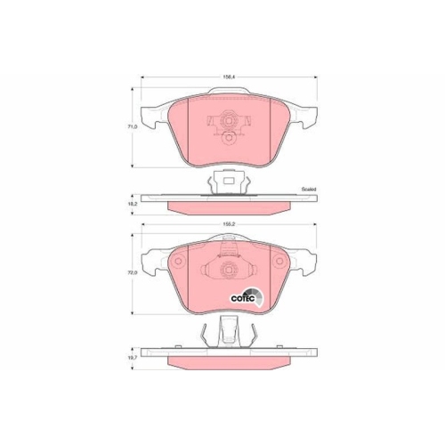 Bremsbelagsatz Scheibenbremse Trw GDB1576 Cotec für Volvo Vorderachse