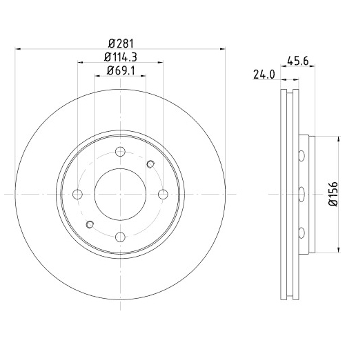 Hella Pagid 2X Bremsscheibe Pro für Mitsubishi Volvo Proton