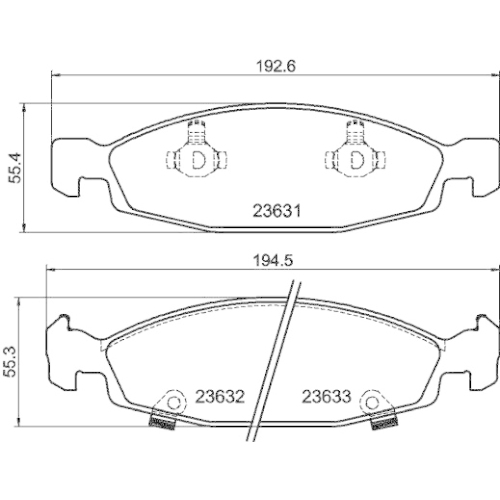 Bremsbelagsatz Scheibenbremse Hella Pagid 8DB 355 009-881 für Chrysler Jeep