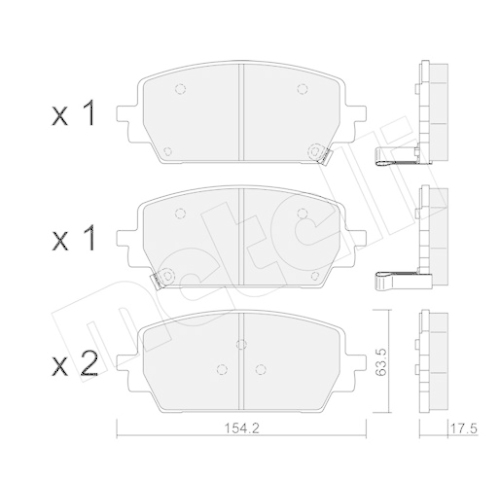 Bremsbelagsatz Scheibenbremse Metelli 22-1303-0 für Hyundai Kia Genesis