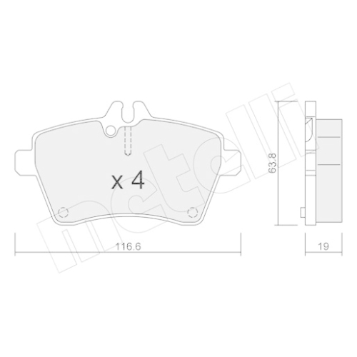 Bremsbelagsatz Scheibenbremse Metelli 22-0646-0 für Mercedes Benz Mercedes Benz