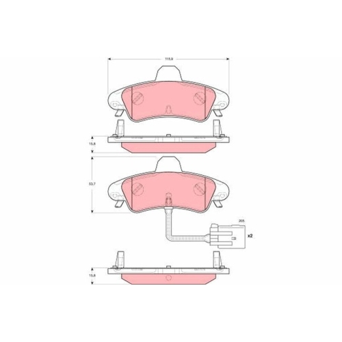 Bremsbelagsatz Scheibenbremse Trw GDB1581 für Ford Mercury Ford Usa Hinterachse