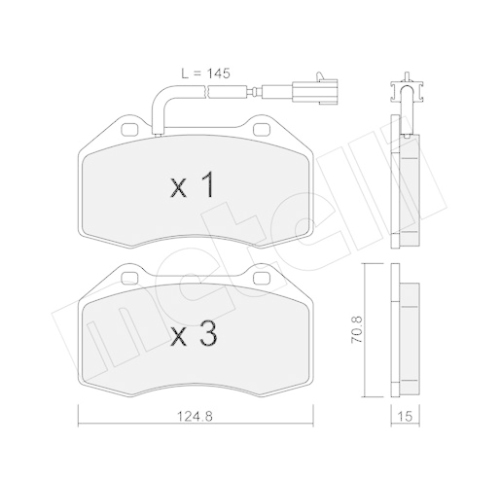 Bremsbelagsatz Scheibenbremse Metelli 22-0651-1 für Alfa Romeo Fiat Abarth