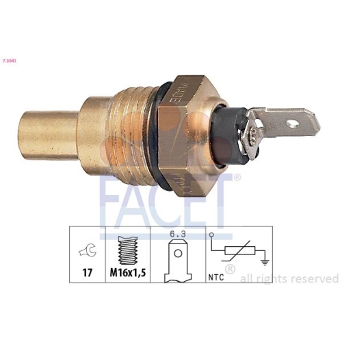 Sensor Kühlmitteltemperatur Facet 7.3041 Made In Italy - Oe Equivalent für VW