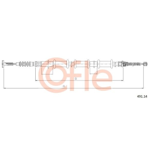 Seilzug Feststellbremse Cofle 491.14 für Fiat Hinten Rechts