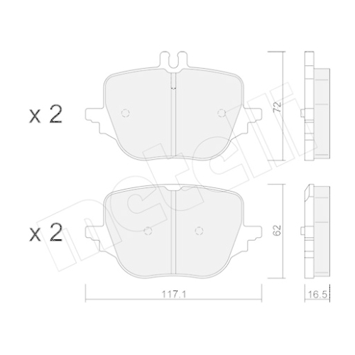 Bremsbelagsatz Scheibenbremse Metelli 22-1313-0 für Mercedes Benz Mercedes Benz