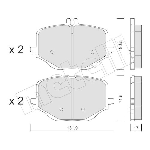 Bremsbelagsatz Scheibenbremse Metelli 22-1314-0 für Mercedes Benz Mercedes Benz