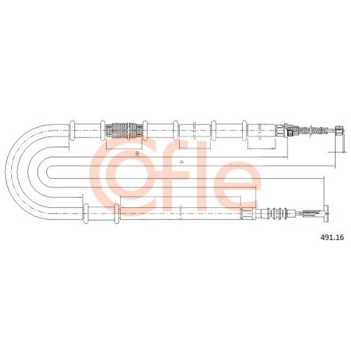 Seilzug Feststellbremse Cofle 491.16 für Fiat Hinten Links