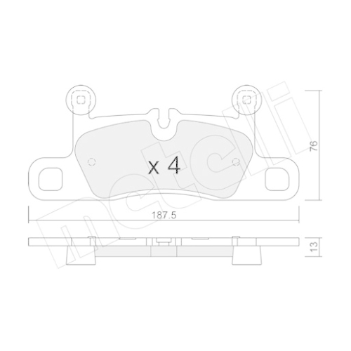 Bremsbelagsatz Scheibenbremse Metelli 22-1315-0 für Porsche Hinterachse