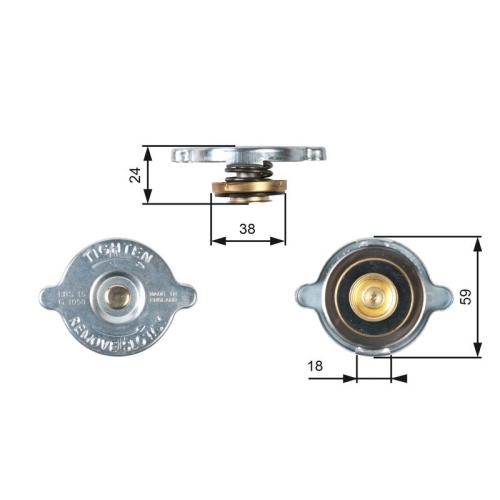 Verschlussdeckel Kühler Gates RC113 für Bmw Ford Isuzu Jaguar Mercedes Benz MG