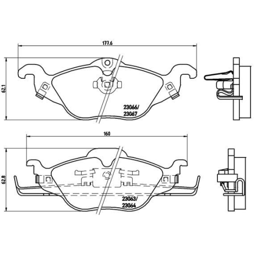 Bremsbelagsatz Scheibenbremse Brembo P59030 Prime Line für Opel Vorderachse