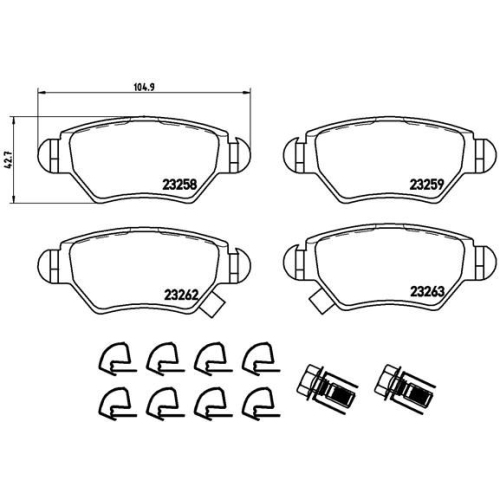 Bremsbelagsatz Scheibenbremse Brembo P59031 Prime Line für Opel Vauxhall