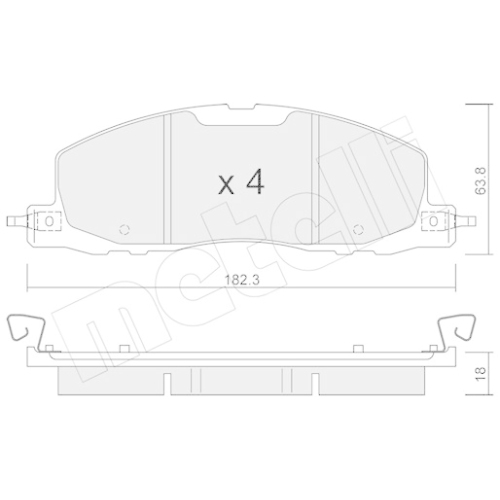 Bremsbelagsatz Scheibenbremse Metelli 22-1330-0 für Ford Ford Usa Vorderachse