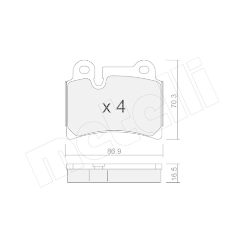 Bremsbelagsatz Scheibenbremse Metelli 22-0660-0 für VW Hinterachse