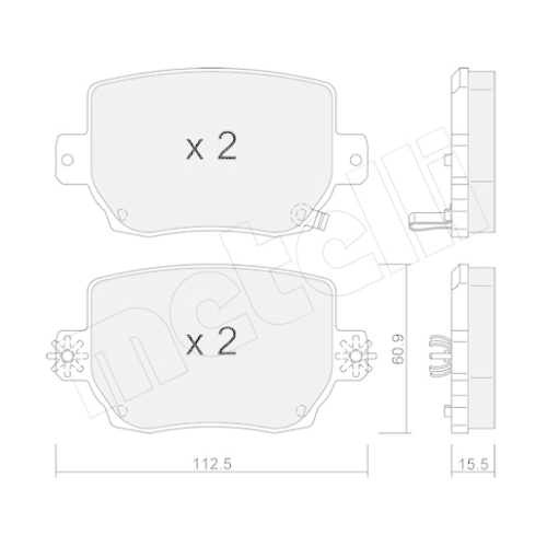 Bremsbelagsatz Scheibenbremse Metelli 22-1334-0 für Tesla Hinterachse