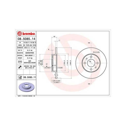 Magneti marelli 1X Bremsscheibe für Alfa Romeo Fiat Ford Lancia Abarth