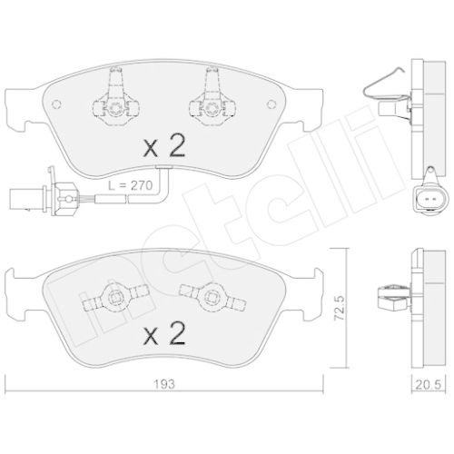 Bremsbelagsatz Scheibenbremse Metelli 22-0662-0 für Audi VW Vorderachse