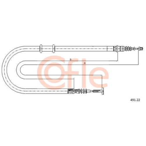 Seilzug Feststellbremse Cofle 491.22 für Fiat Hinten Links