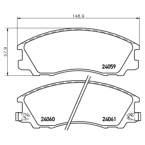 Bremsbelagsatz Scheibenbremse Hella Pagid 8DB 355 010-821 für Hyundai