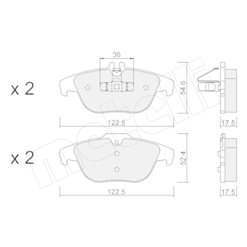 Bremsbelagsatz Scheibenbremse Metelli 22-0666-0 für Mercedes Benz Mercedes Benz