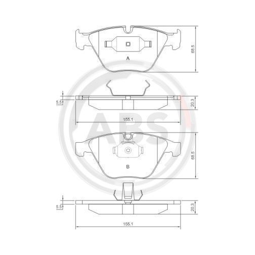 Bremsbelagsatz Scheibenbremse A.b.s. 37346 für Bmw Vorderachse