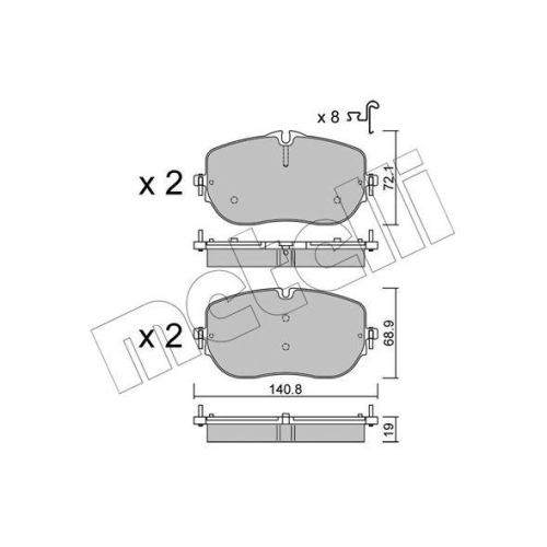 Bremsbelagsatz Scheibenbremse Metelli 22-1356-0 für Mercedes Benz Mercedes Benz