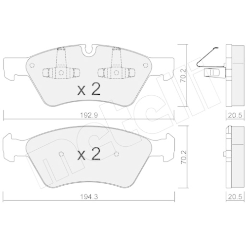 Bremsbelagsatz Scheibenbremse Metelli 22-0670-0 für Mercedes Benz Mercedes Benz