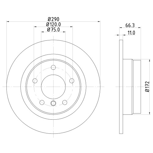 Hella Pagid 2X Bremsscheibe Hinterachse Pro High Carbon für Bmw