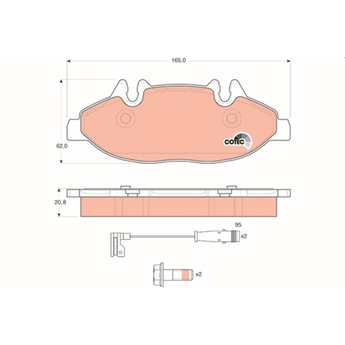 Bremsbelagsatz Scheibenbremse Trw GDB1600 Cotec für Mercedes Benz Mercedes Benz