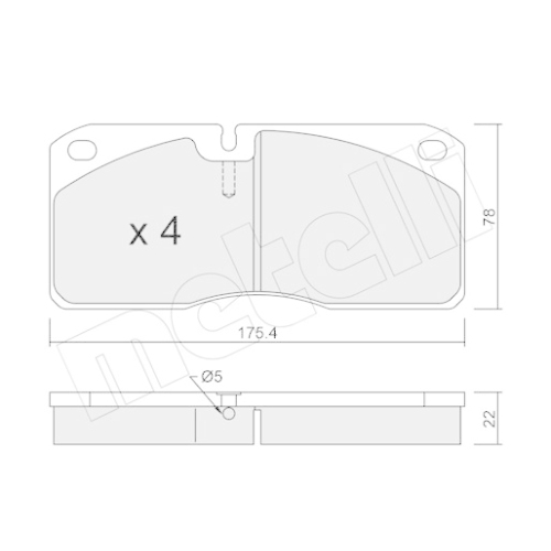 Bremsbelagsatz Scheibenbremse Metelli 22-0269-0 für Iveco Renault Trucks