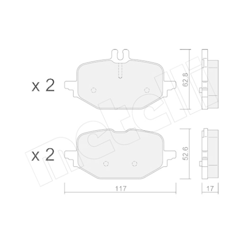 Bremsbelagsatz Scheibenbremse Metelli 22-1359-1 für Mercedes Benz Mercedes Benz