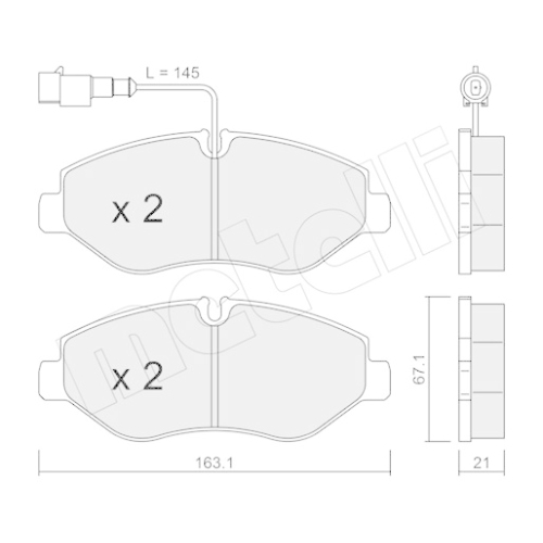 Bremsbelagsatz Scheibenbremse Metelli 22-0671-4 für Nissan Renault Trucks