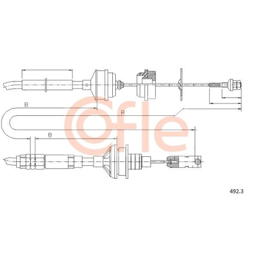 Seilzug Kupplungsbetätigung Cofle 492.3 für Citroën Fiat Peugeot