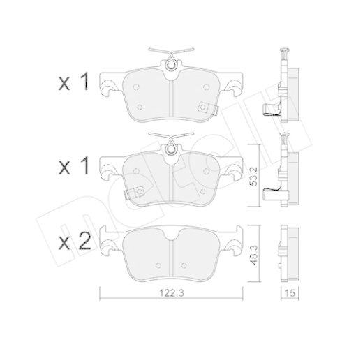 Bremsbelagsatz Scheibenbremse Metelli 22-1363-0 für Honda Hinterachse