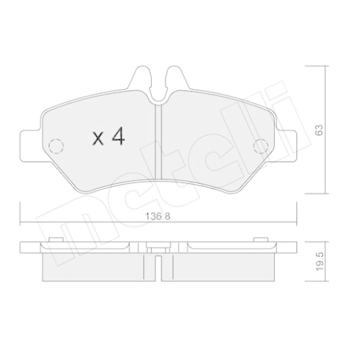 Bremsbelagsatz Scheibenbremse Metelli 22-0672-0 für Mercedes Benz Mercedes Benz