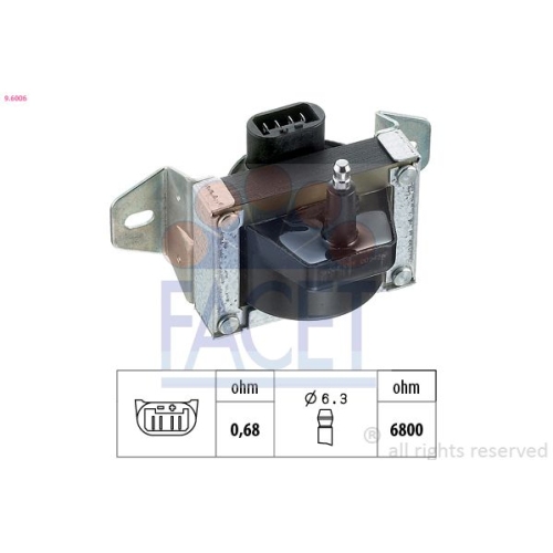 Zündspule Facet 9.6006 Made In Italy - Oe Equivalent für Citroën Peugeot