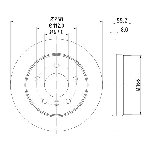 Hella Pagid 2X Bremsscheibe Pro für Mercedes Benz